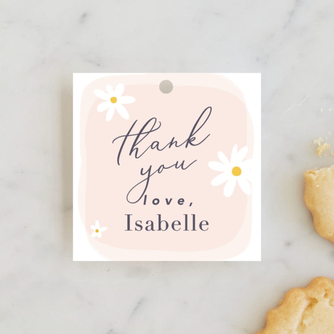 "Fairies" - Children's Birthday Party Favor Tags in Rose by Hudson meet Rose - Front