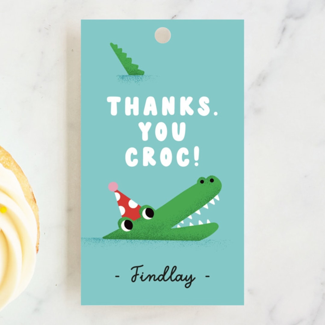 "Pool Party" - Children's Birthday Party Favor Tags in Fruit Punch by mo kelley - Front