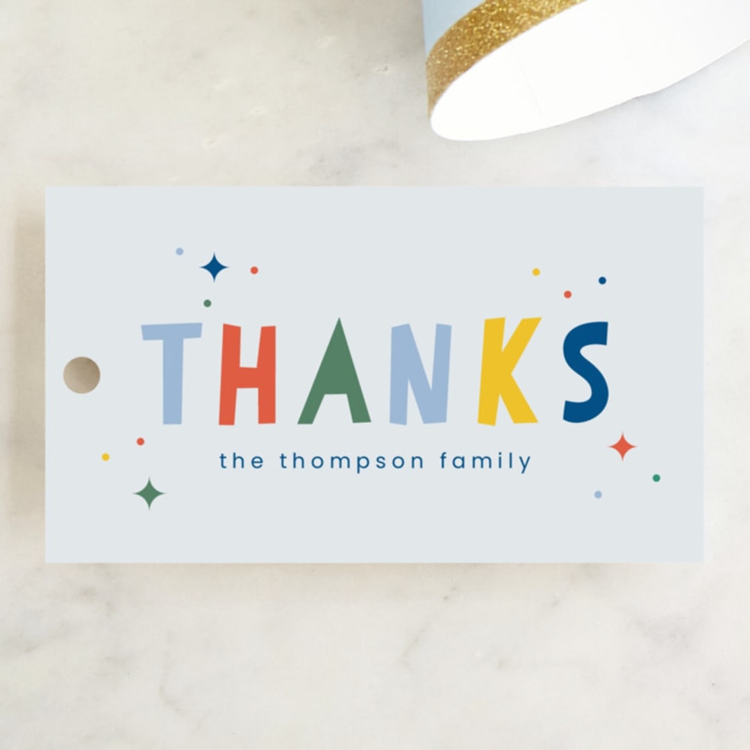 "One is So Fun" - Children's Birthday Party Favor Tags in Dino by Ashlee Townsend - Front