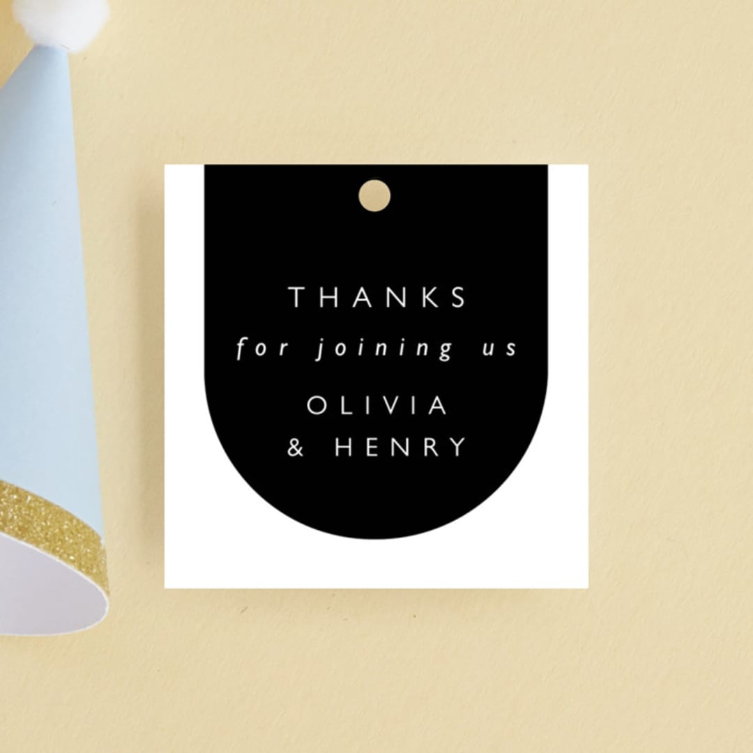 "Joint" - Children's Birthday Party Favor Tags in Ink by Hudson meet Rose - Front