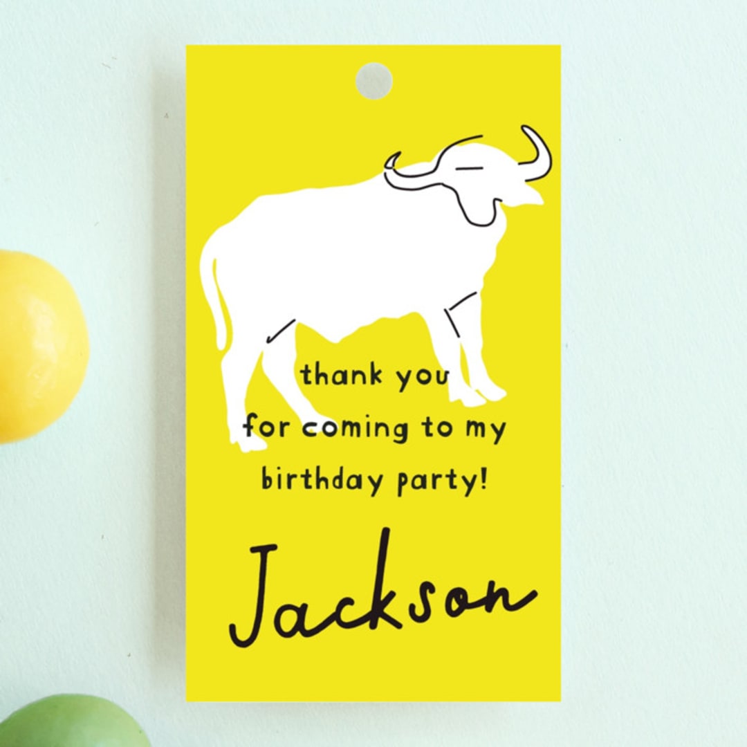 "modern safari party" - Children's Birthday Party Favor Tags in Sun by Phrosné Barwood - Front