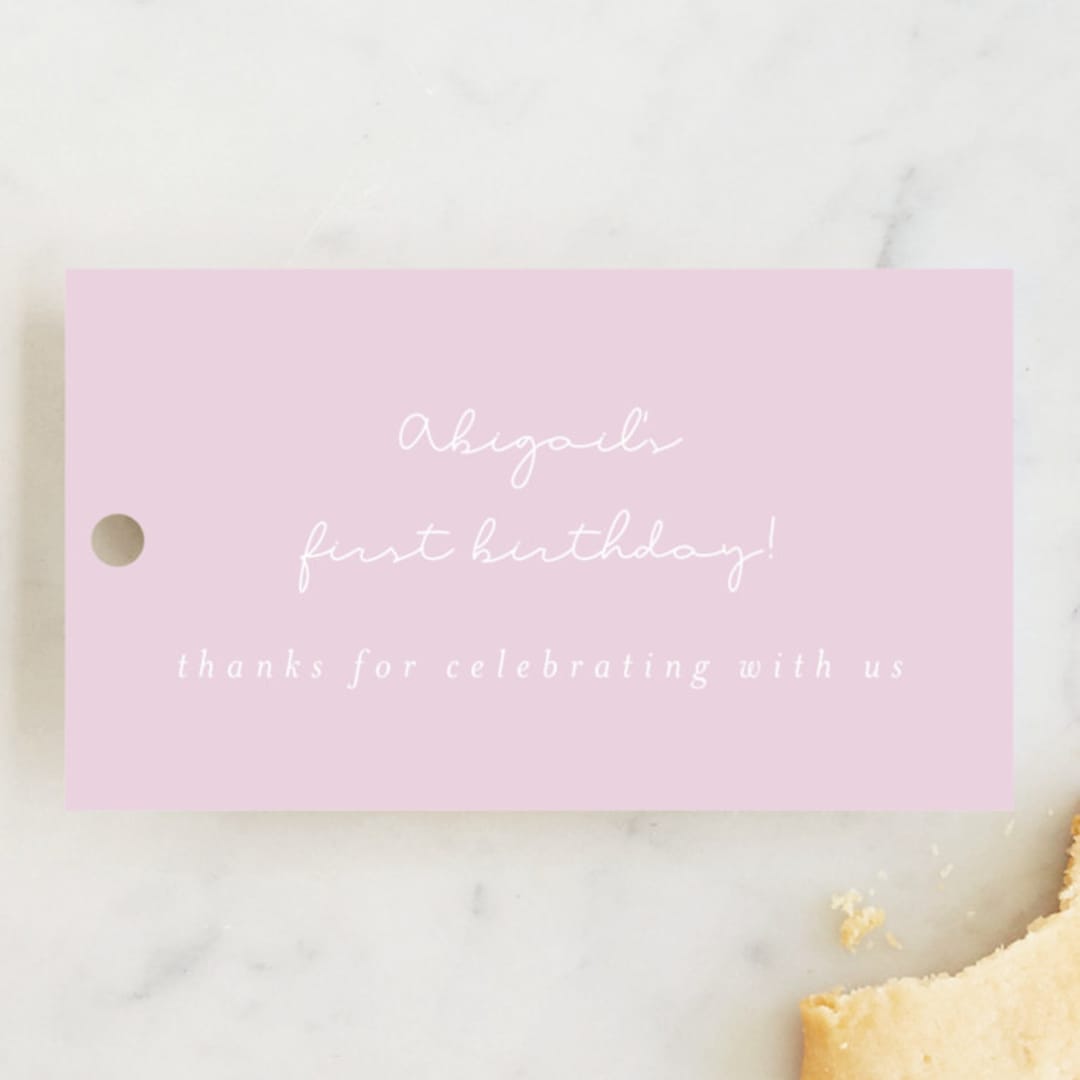 "Sparkle One" - Children's Birthday Party Favor Tags in Cotton Candy by Ashlee Townsend - Front