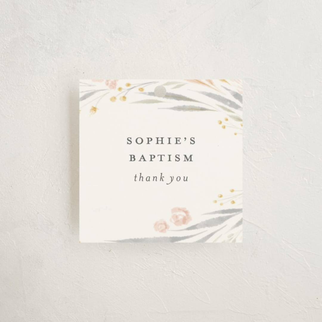 "Floral Showers" - Children's Birthday Party Favor Tags in Nectar by Nicoletta Savod - Front