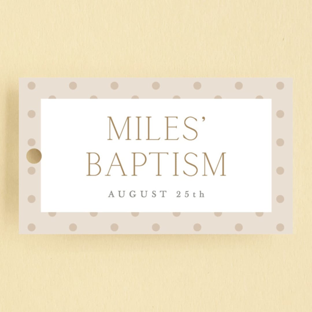 "Keepsake" - Children's Birthday Party Favor Tags in Linen by Robert and Stella - Front