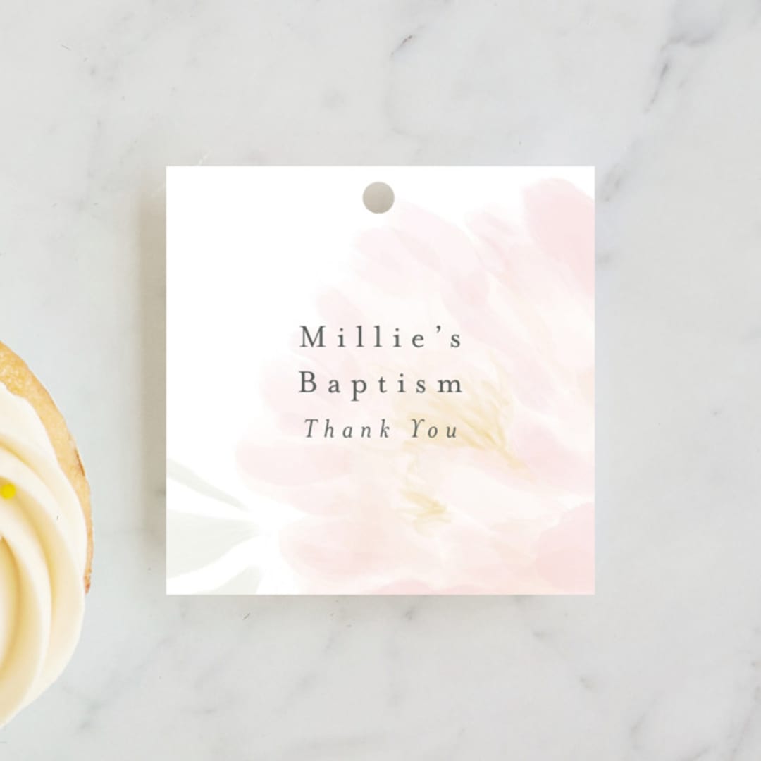 "Sweet Peony" - Children's Birthday Party Favor Tags in Peony by Nicoletta Savod - Front