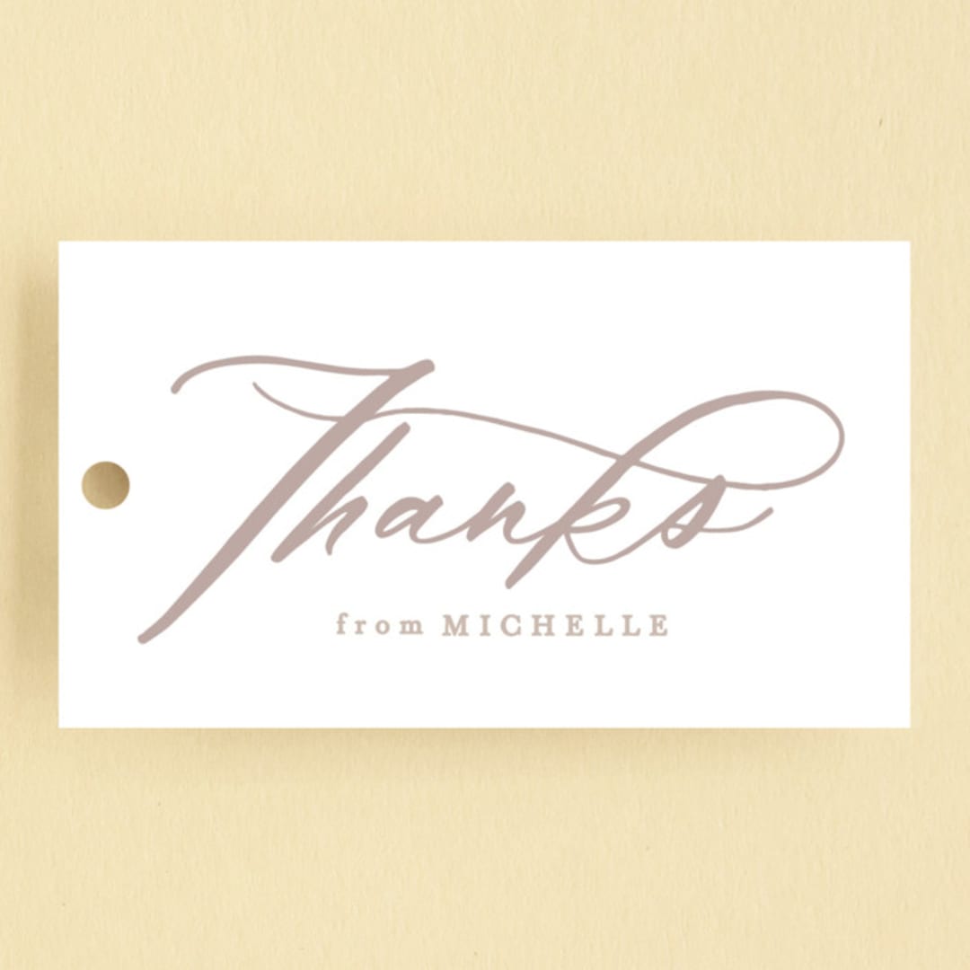 "Luxe script" - Children's Birthday Party Favor Tags in Toffee by Creo Study - Front