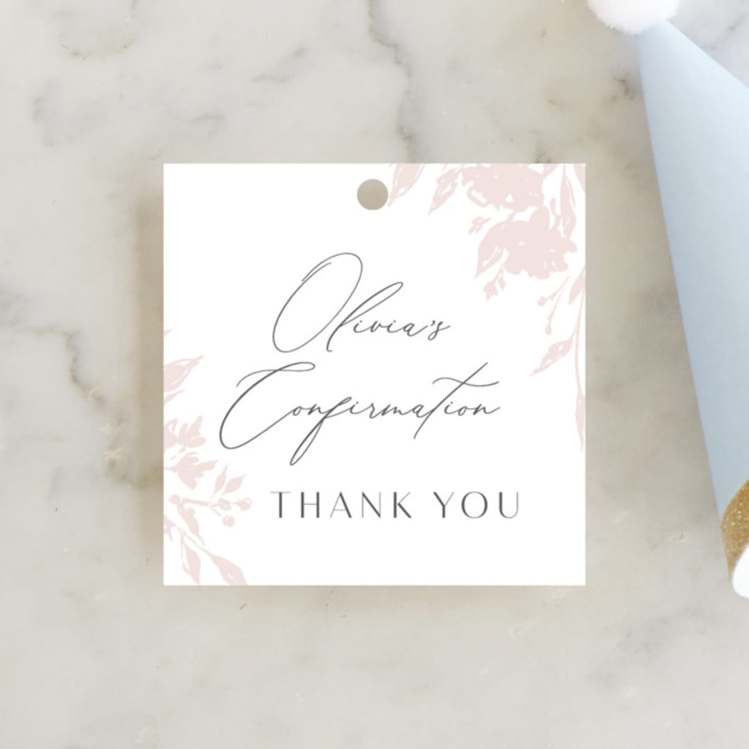 "blushed" - Children's Birthday Party Favor Tags in Peony by Nicoletta Savod - Front