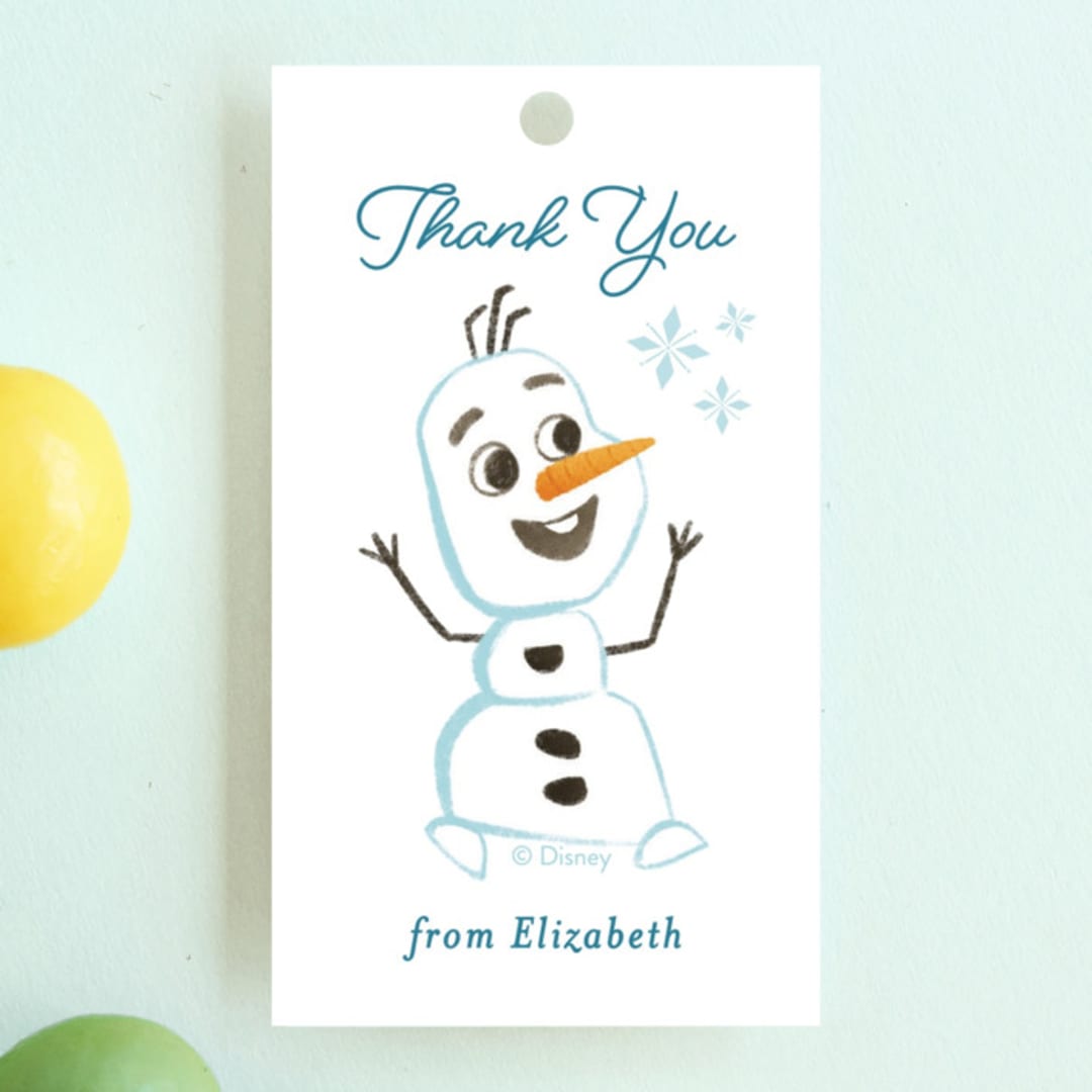 "Disney Frozen Snow Sparkles" - Children's Birthday Party Favor Tags in Frosty by curiouszhi - Front