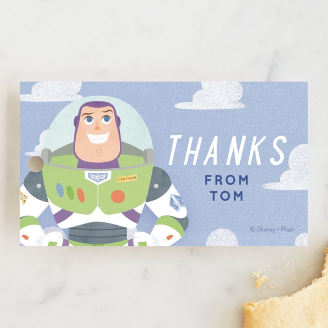 "Disney and Pixar's Lightyear" - Children's Birthday Party Favor Tags in Bluebell by Sabrin Deirani - Front