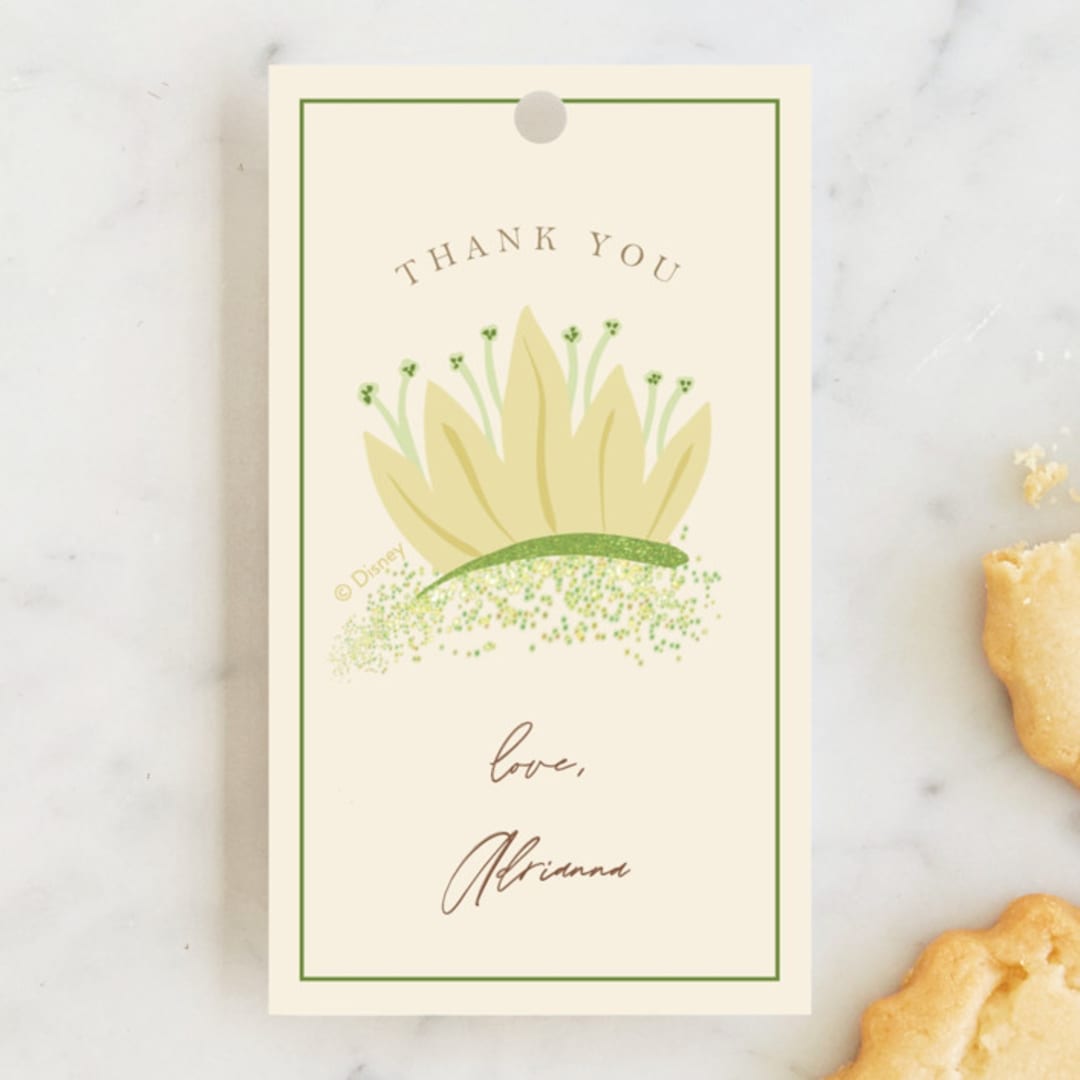 "Disney Princess Tiana's Dress" - Children's Birthday Party Favor Tags in Southern Cream by Kate Ross - Front
