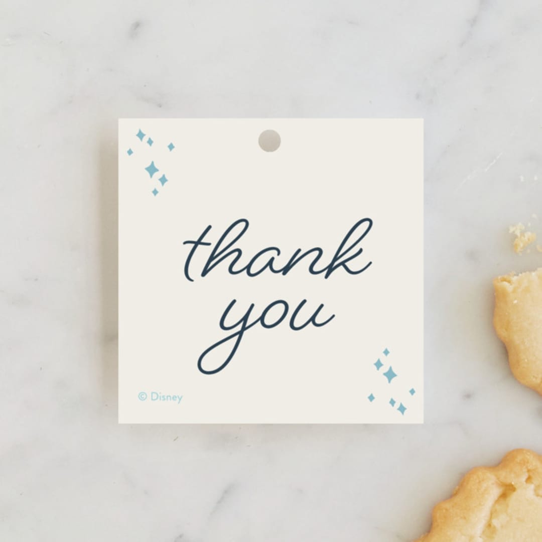 "Disney Cinderella Princess Dress" - Children's Birthday Party Favor Tags in Sky by Megan Cash - Front