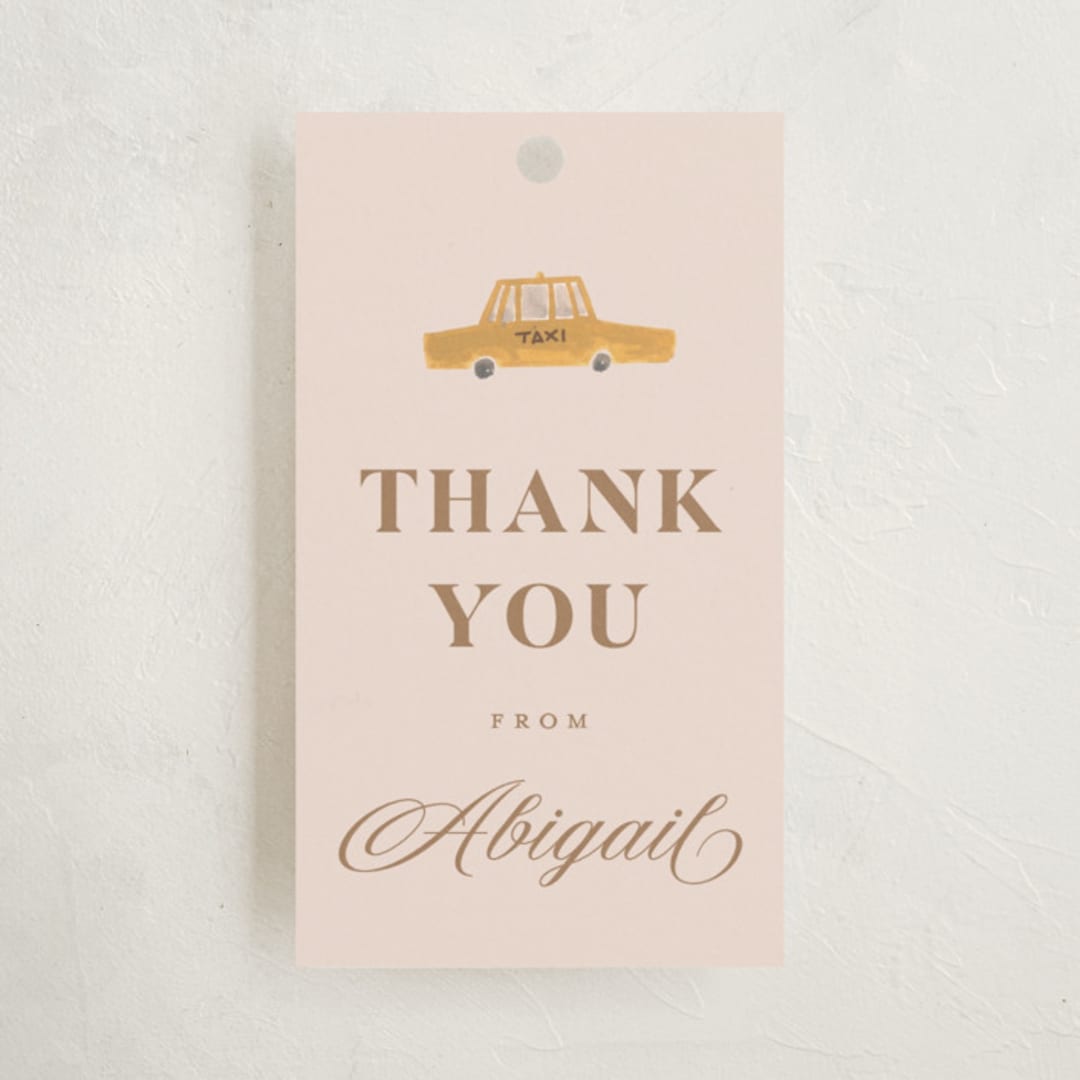 "Painted NYC" - Children's Birthday Party Favor Tags in Petal by Teju Reval - Front