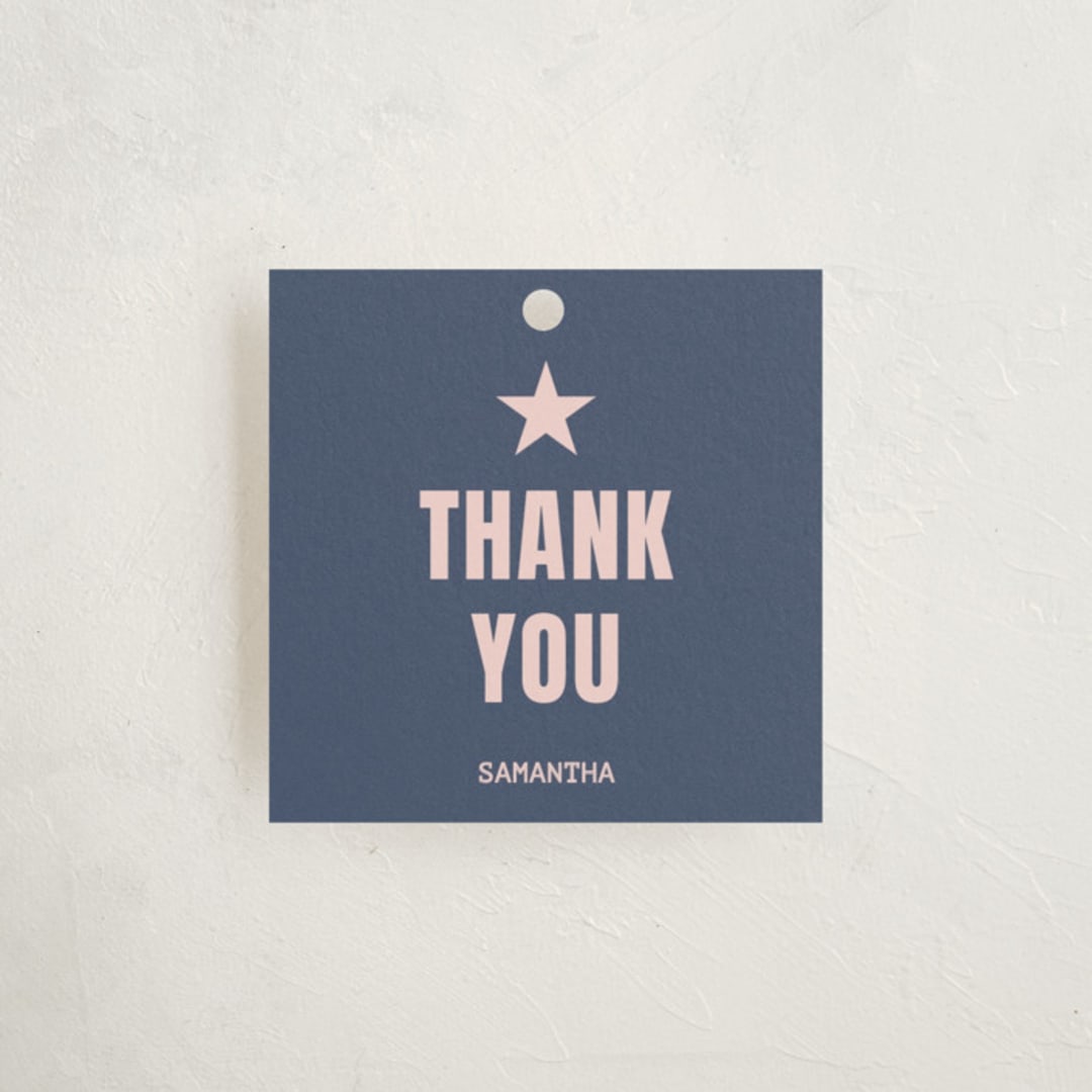 "Cinema Celebration" - Children's Birthday Party Favor Tags in Rose by Diane Pearse - Front