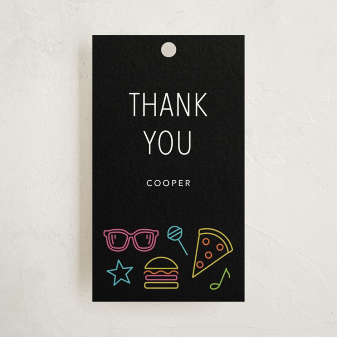 "Neon Vibes" - Children's Birthday Party Favor Tags in Candy by Brandy Folse - Front