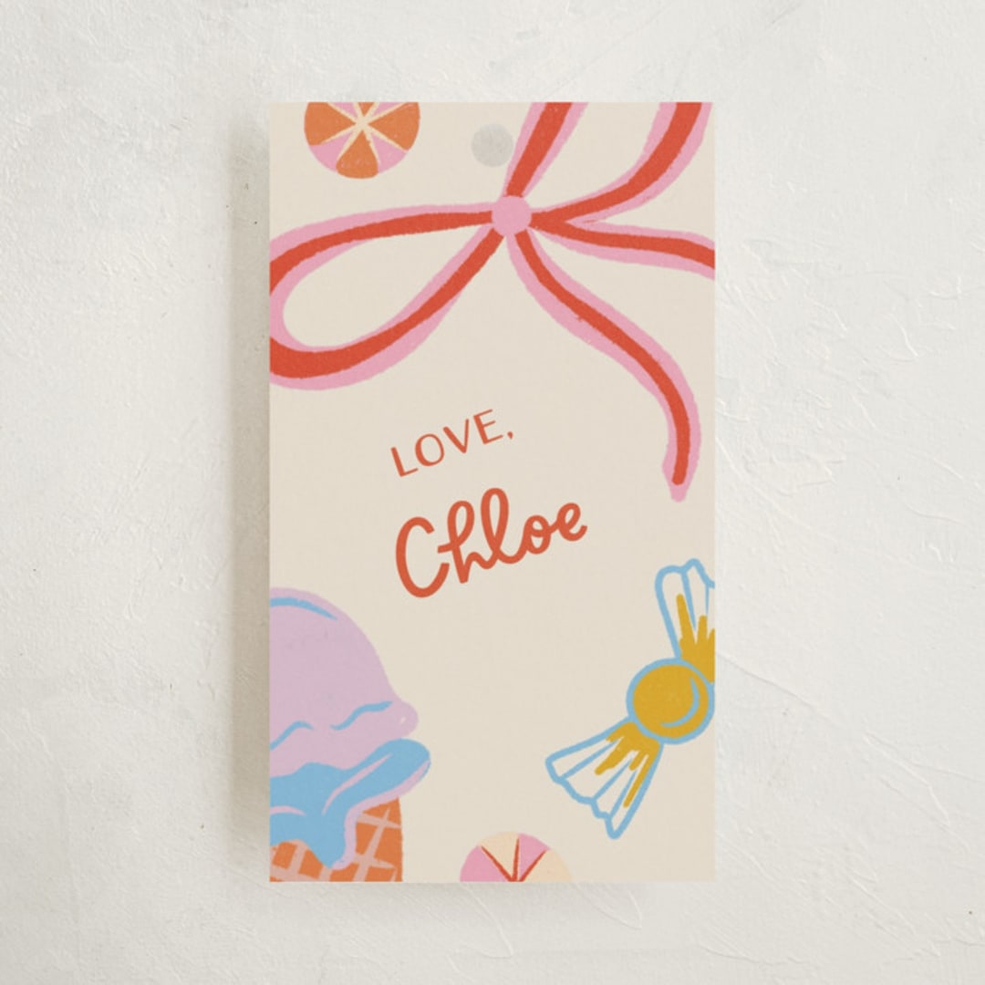 "Super Sweet" - Children's Birthday Party Favor Tags in Cookie by Lissabeth Anglin - Front