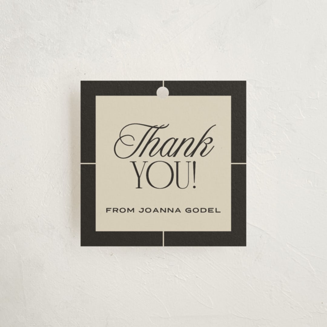 "Grand Luxe Bat Mitzvah" - Children's Birthday Party Favor Tags in Charcoal by Wallace Design Co. - Front