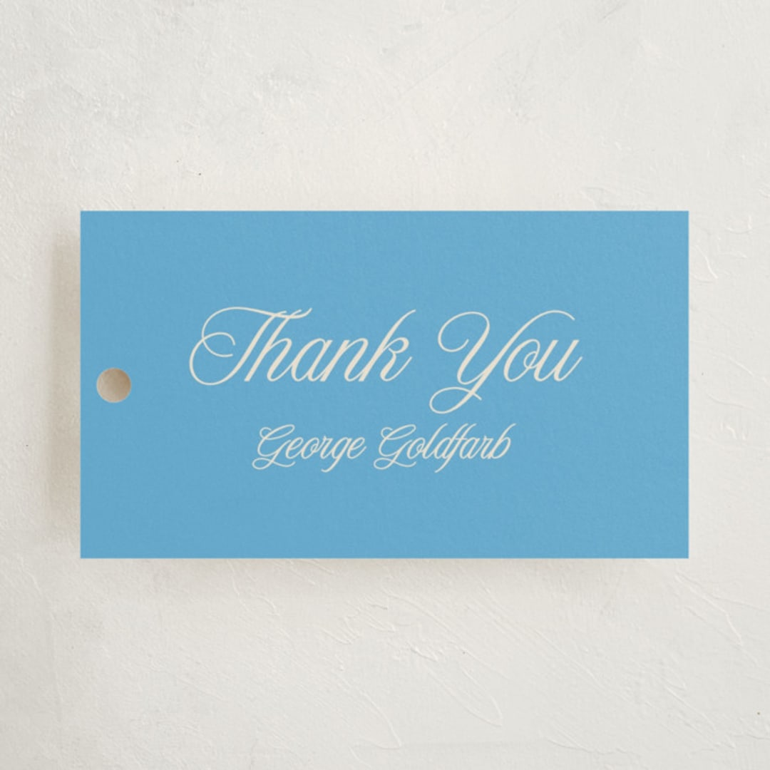 "Linho" - Children's Birthday Party Favor Tags in Sky by Pati Cascino - Front