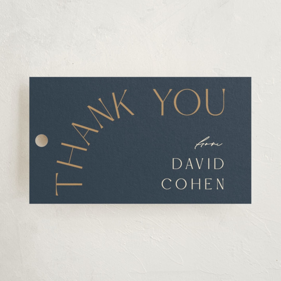 "The Bar Mitzvah" - Children's Birthday Party Favor Tags in Ocean by Pixel and Hank - Front