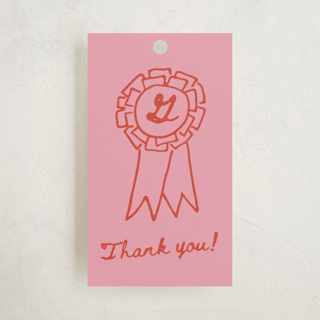 "cowboy club" - Children's Birthday Party Favor Tags in Cherry by Jennifer Lew - Front