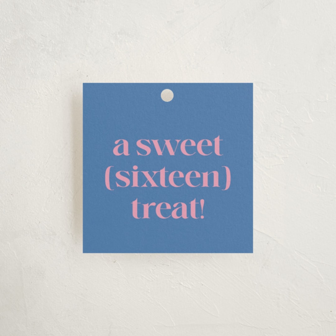 "Text" - Children's Birthday Party Favor Tags in Bubblegum by Megan Davis - Front