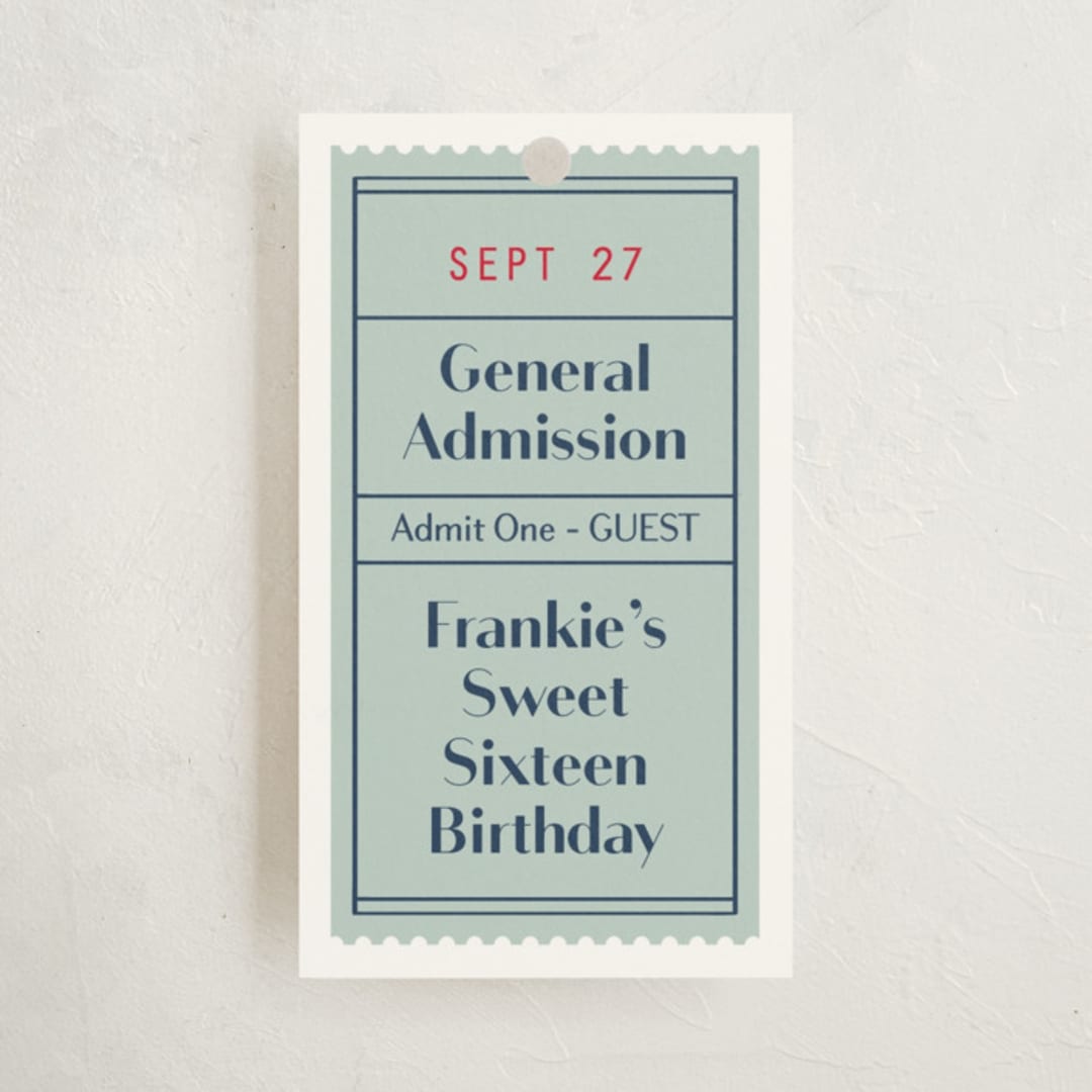 "guest check" - Children's Birthday Party Favor Tags in Mint by Jennifer Lew - Front