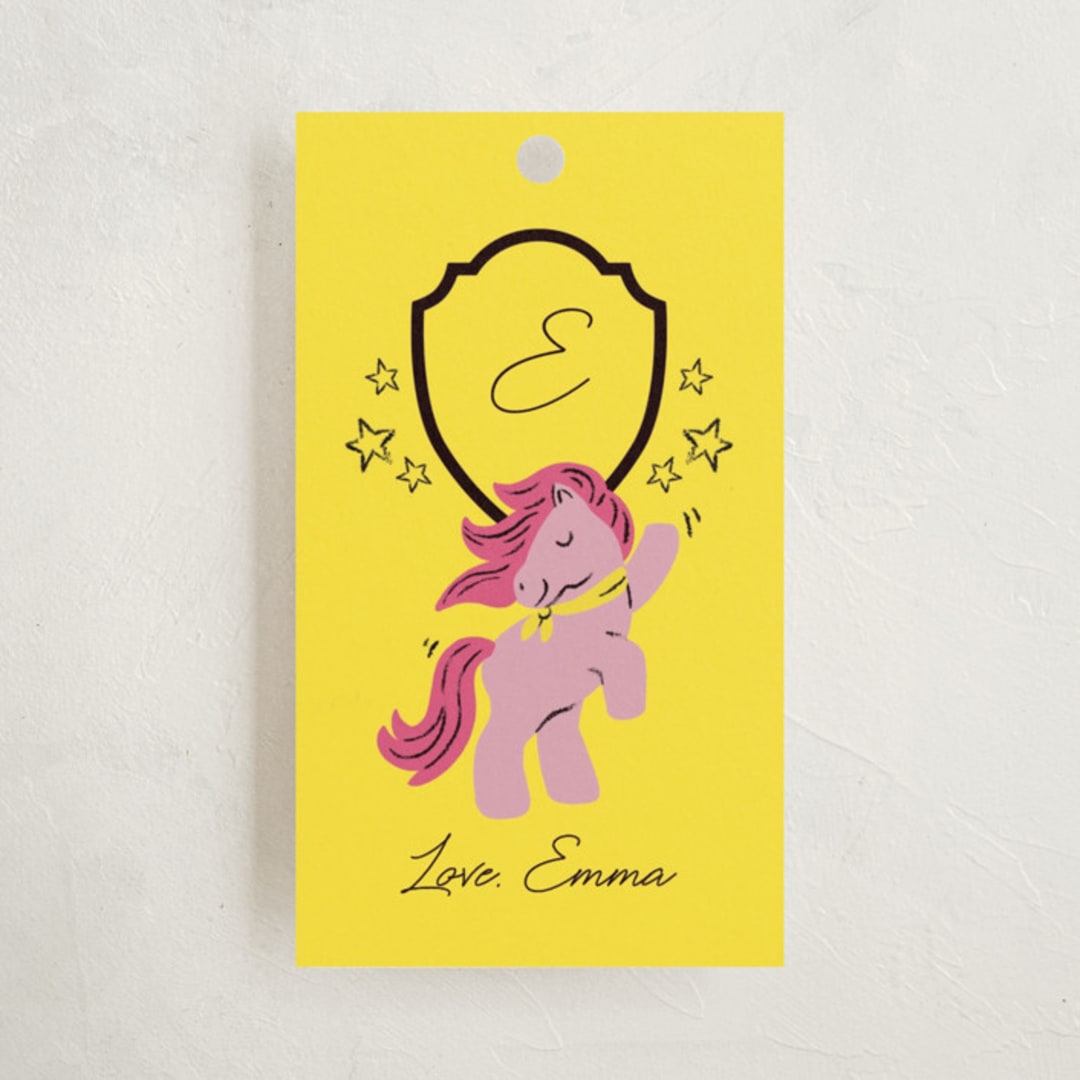 "Let’s Dance" - Children's Birthday Party Favor Tags in Electric by mo kelley - Front