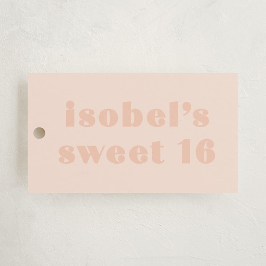 "Glittery" - Children's Birthday Party Favor Tags in Blush by Angela Thompson - Front