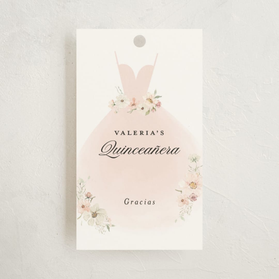 "Aura Botánica" - Children's Birthday Party Favor Tags in Blush by Itsy Belle Studio - Front