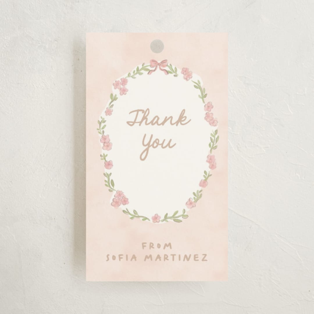 "Quinceanera garden" - Children's Birthday Party Favor Tags in Blush by Creo Study - Front
