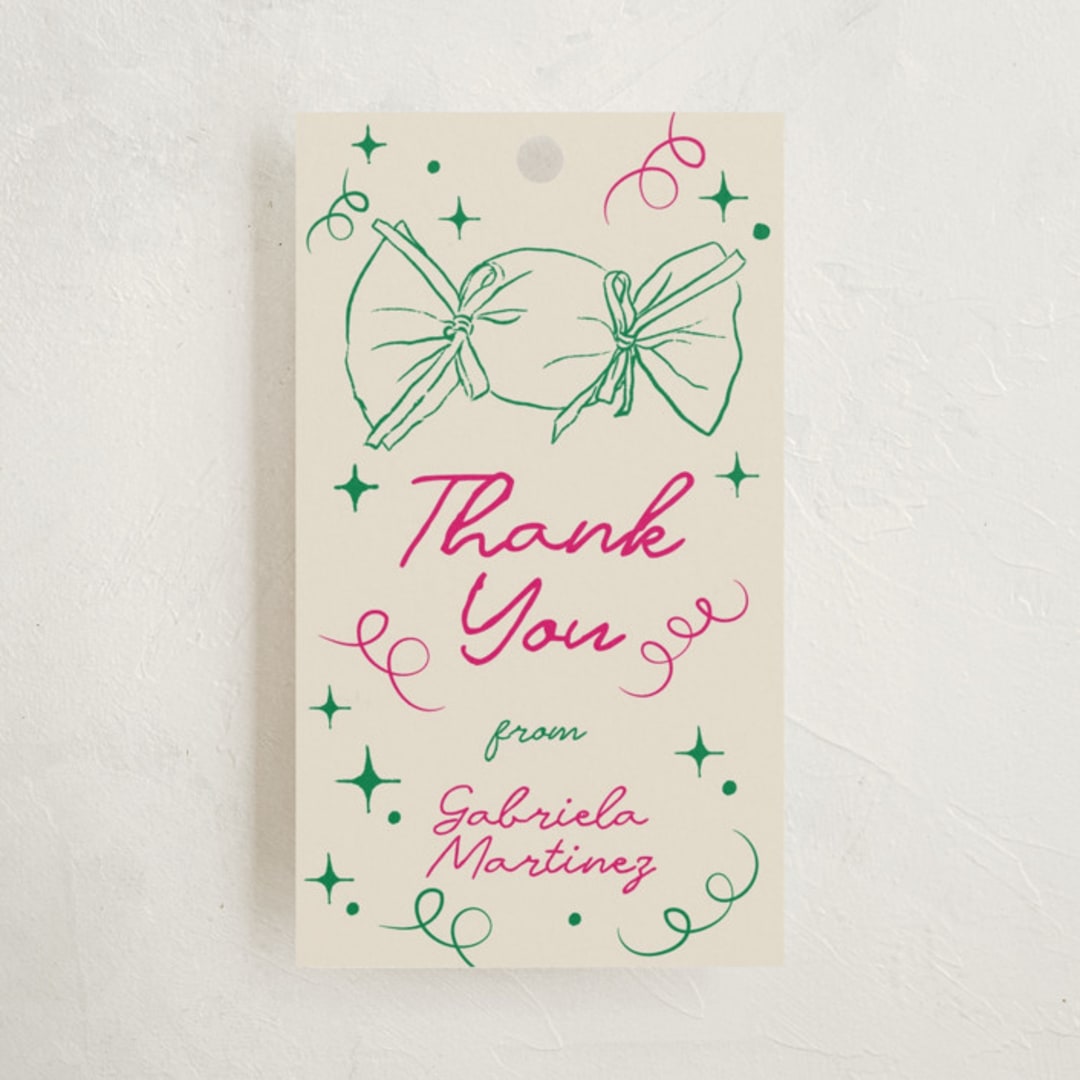 "Hand-Drawn Birthday Fun" - Children's Birthday Party Favor Tags in Grass by Celine Nguyen - Front