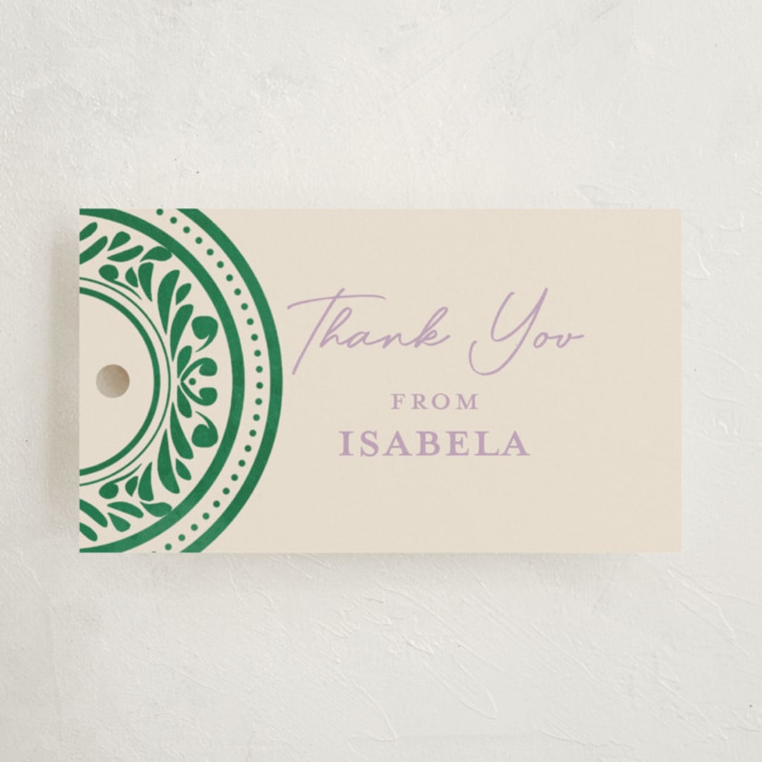 "Papel Picado" - Children's Birthday Party Favor Tags in Viridian by The Savage Label - Front