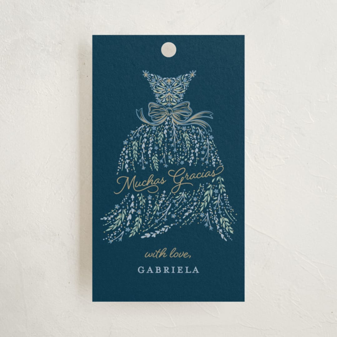 "In the Spotlight" - Children's Birthday Party Favor Tags in Midnight by Paper Sun Studio - Front