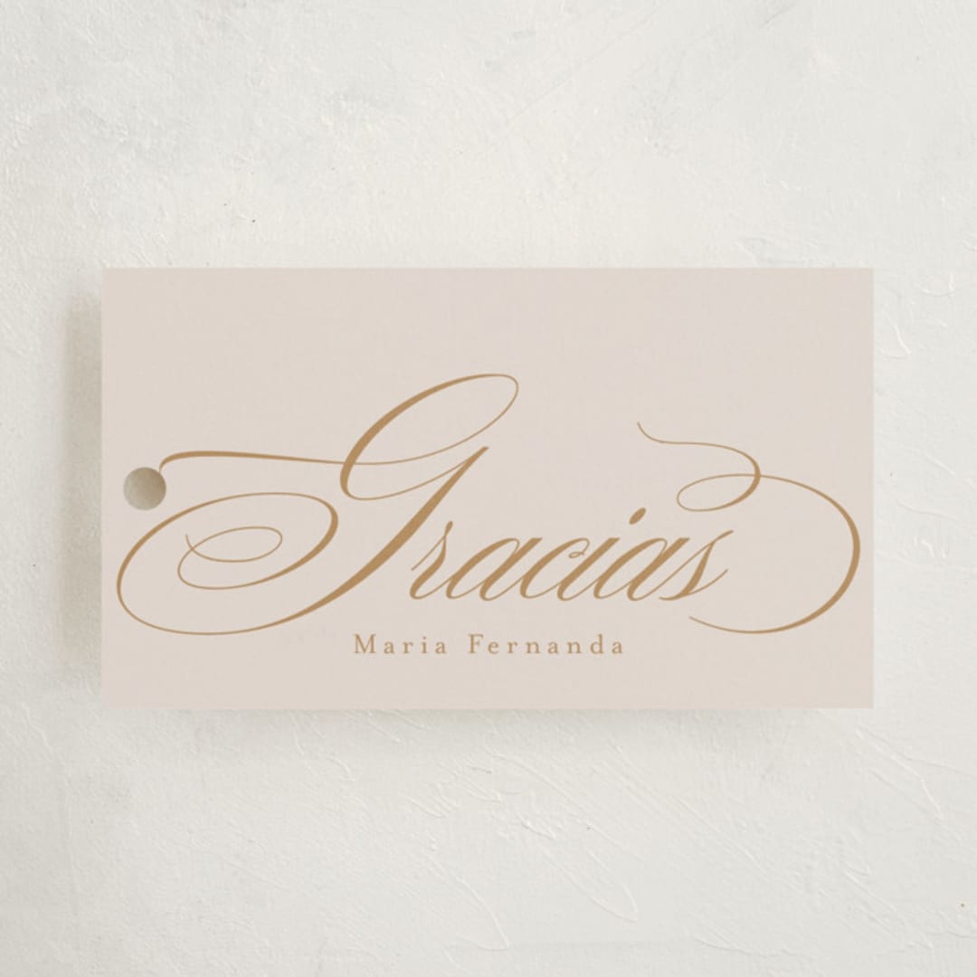 "Gilded" - Children's Birthday Party Favor Tags in Cream by Tamara Hilje - Front