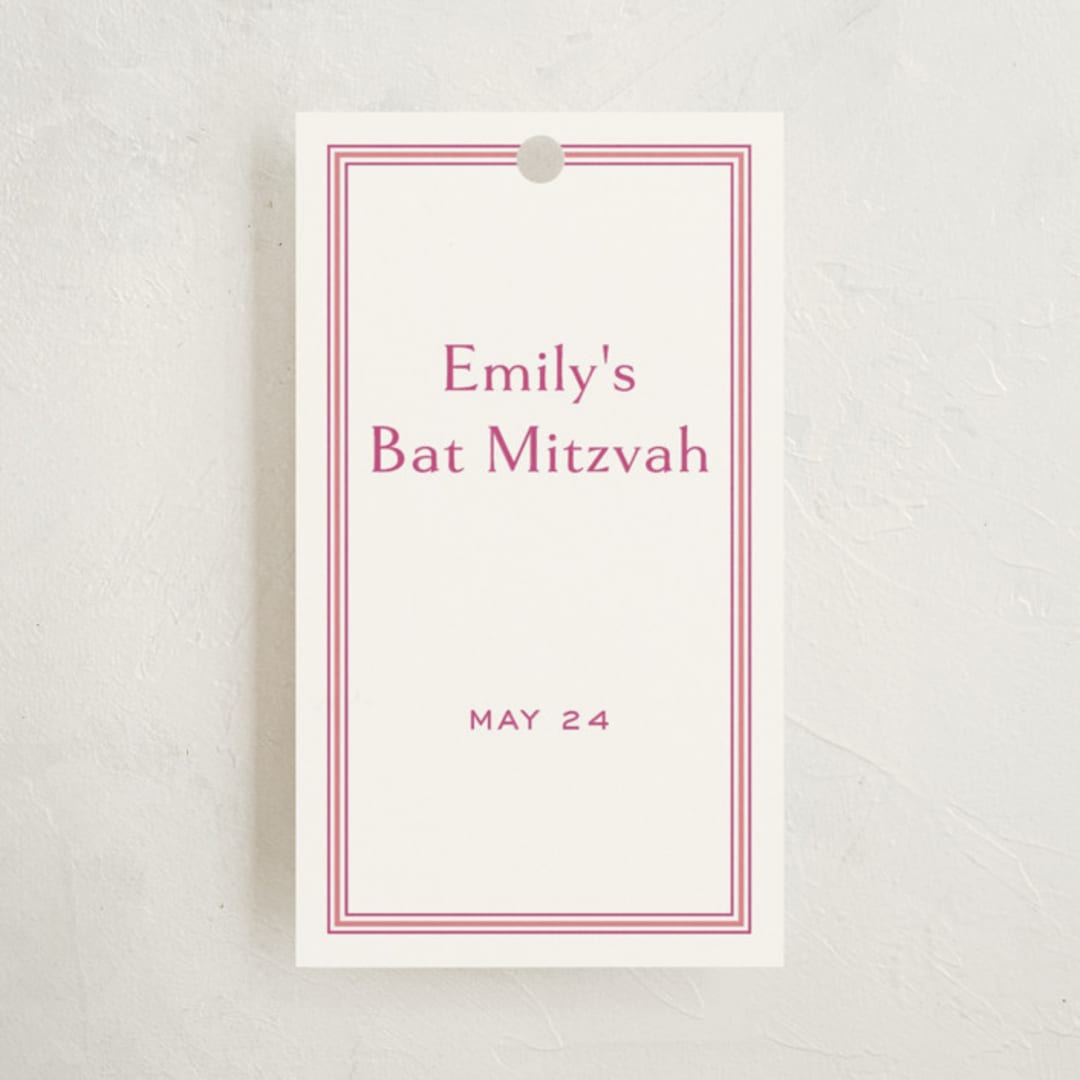 "Beaufort" - Children's Birthday Party Favor Tags in Peony by Megan Davis - Front