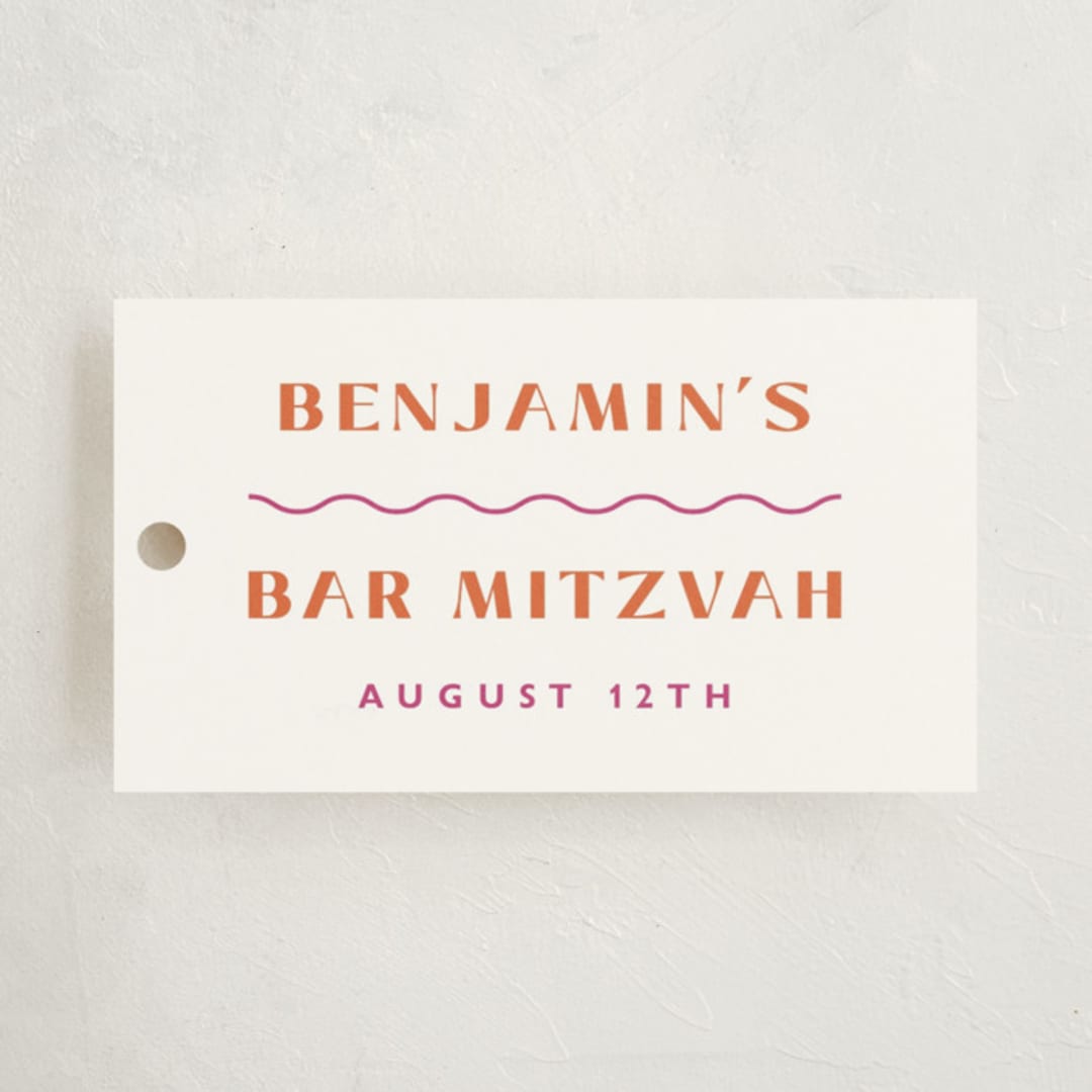 "Tanti Baci" - Children's Birthday Party Favor Tags in Apricot by Olivia Raufman - Front