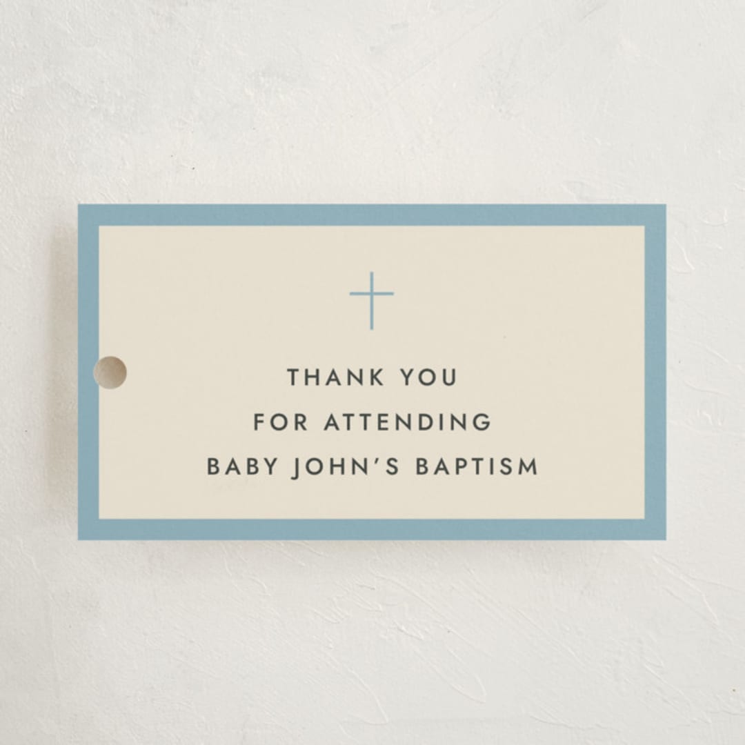 "Chapel" - Children's Birthday Party Favor Tags in French Blue by Megan Davis - Front