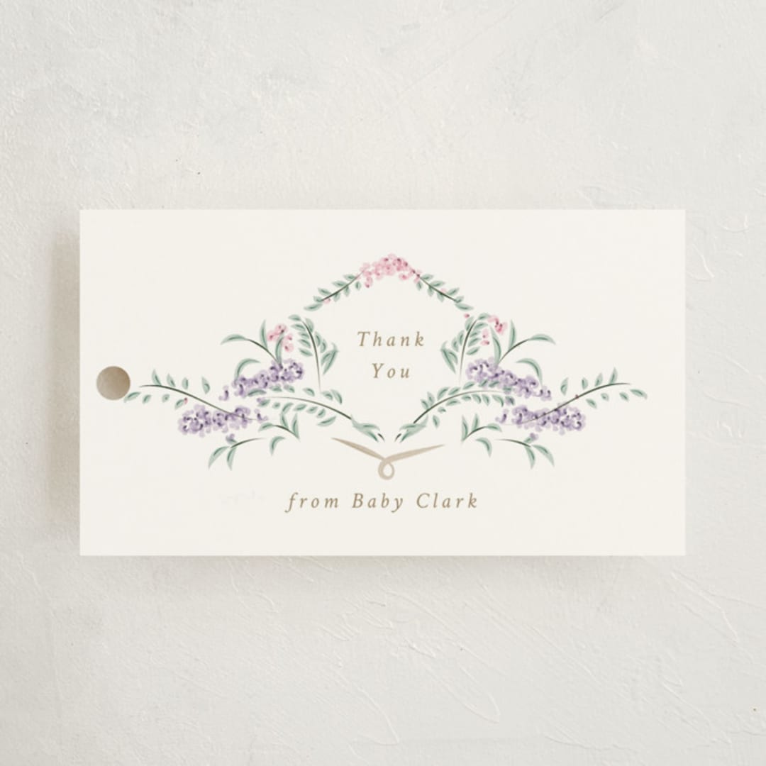 "Vintage Whimsy" - Children's Birthday Party Favor Tags in Peony by Corinne Malesic - Front