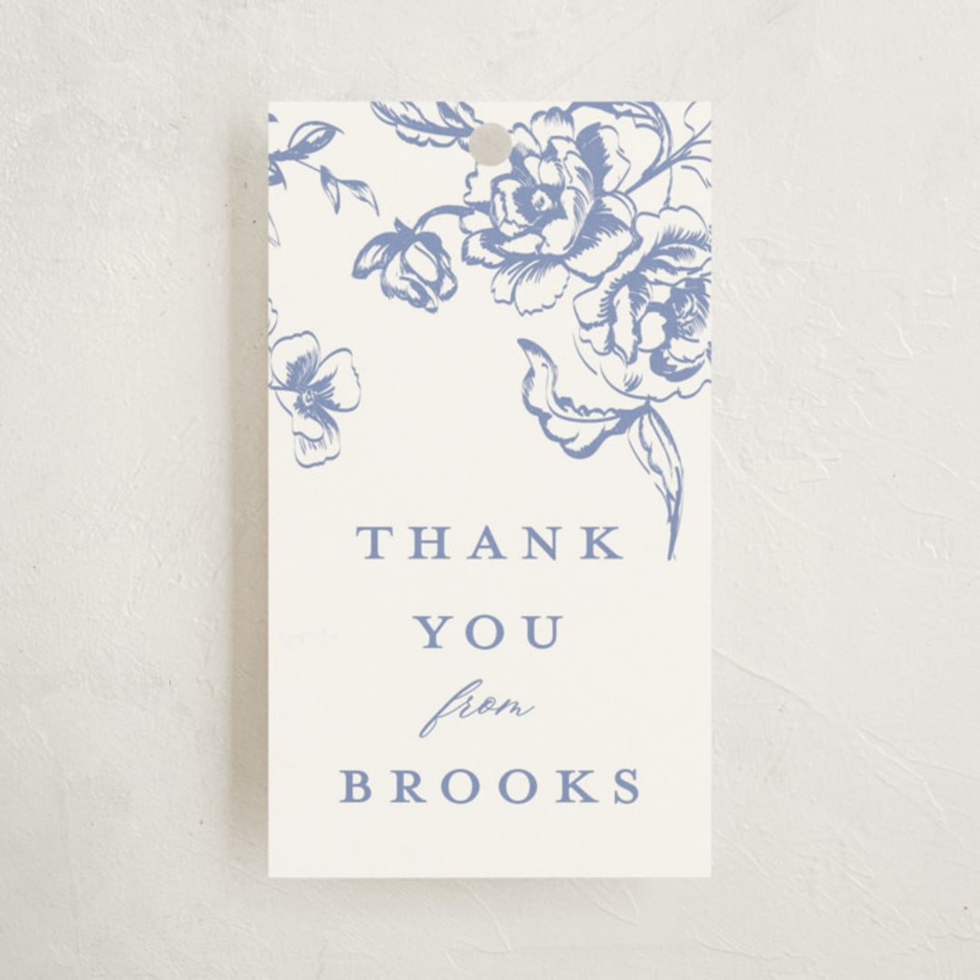 "Dreamy Toile" - Children's Birthday Party Favor Tags in Blueberry by Teju Reval - Front