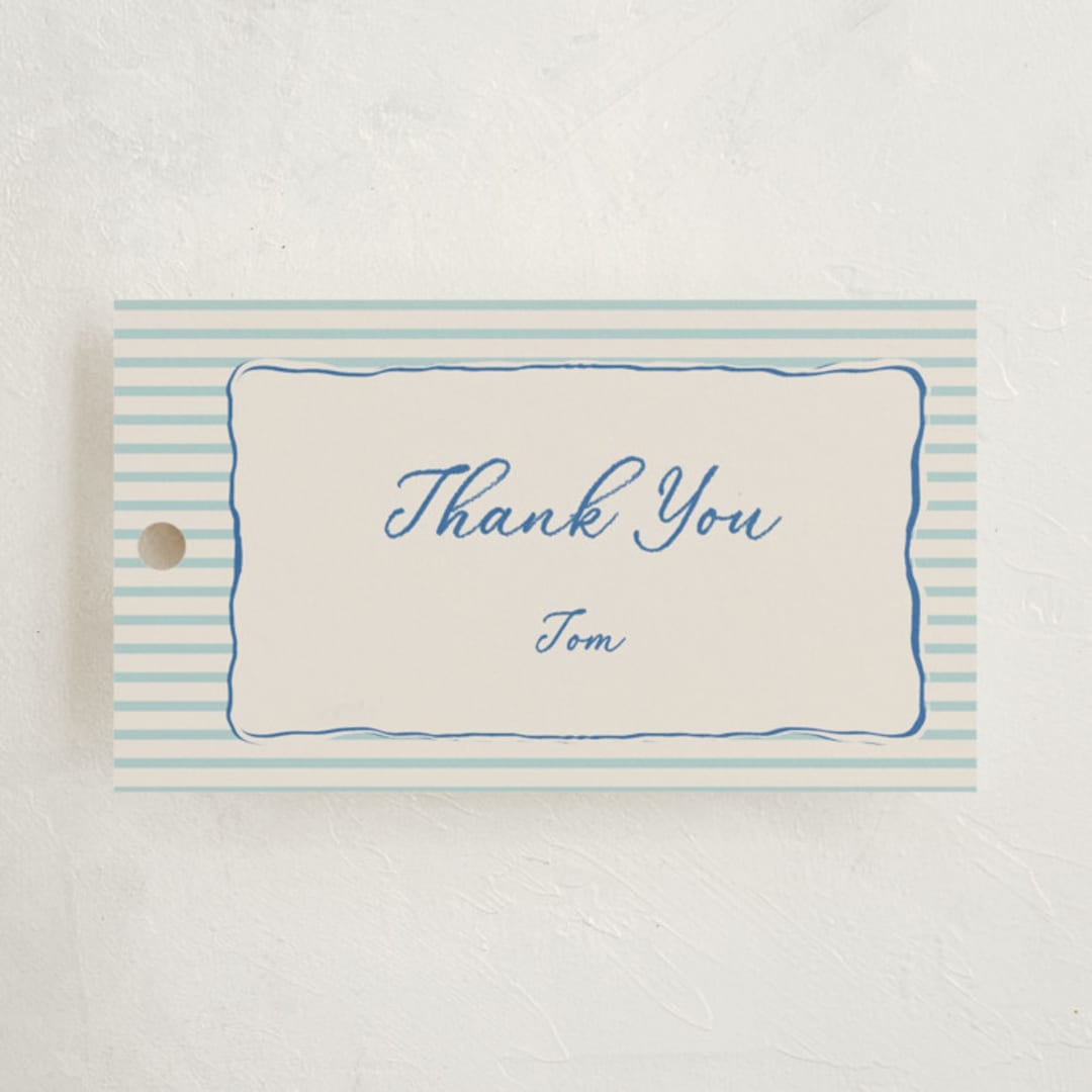 "easide Serenade" - Children's Birthday Party Favor Tags in Marine by Lucrecia Caporale - Front