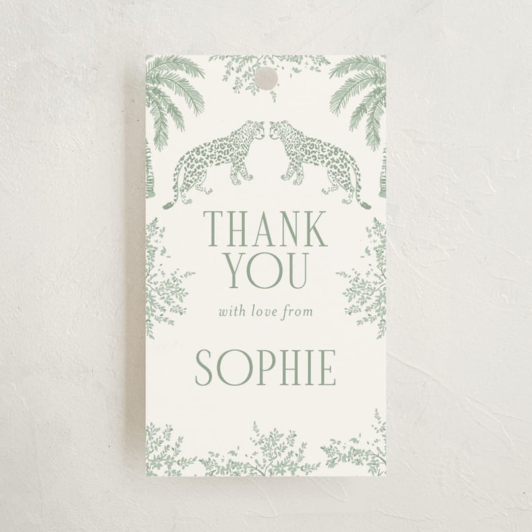 "Safari" - Children's Birthday Party Favor Tags in Palm by Jenna Holcomb - Front