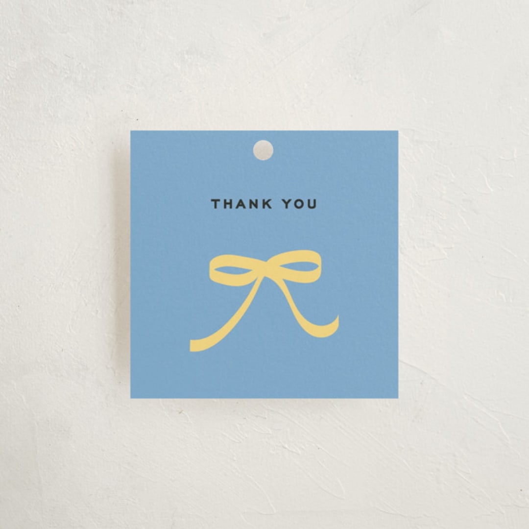 "birthday hat" - Children's Birthday Party Favor Tags in Lemon by Jennifer Lew - Front