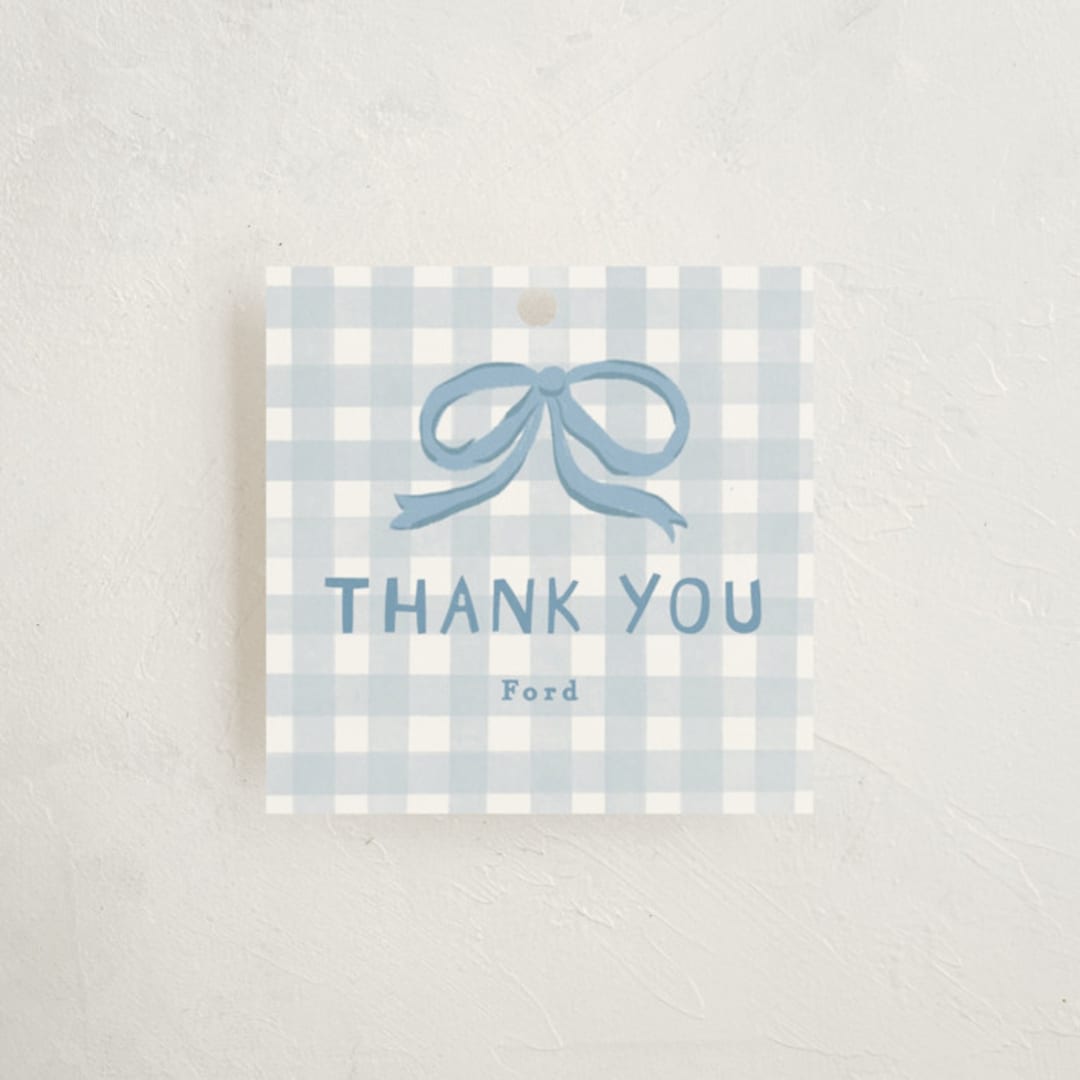 "Vintage goose" - Children's Birthday Party Favor Tags in Sky by Creo Study - Front