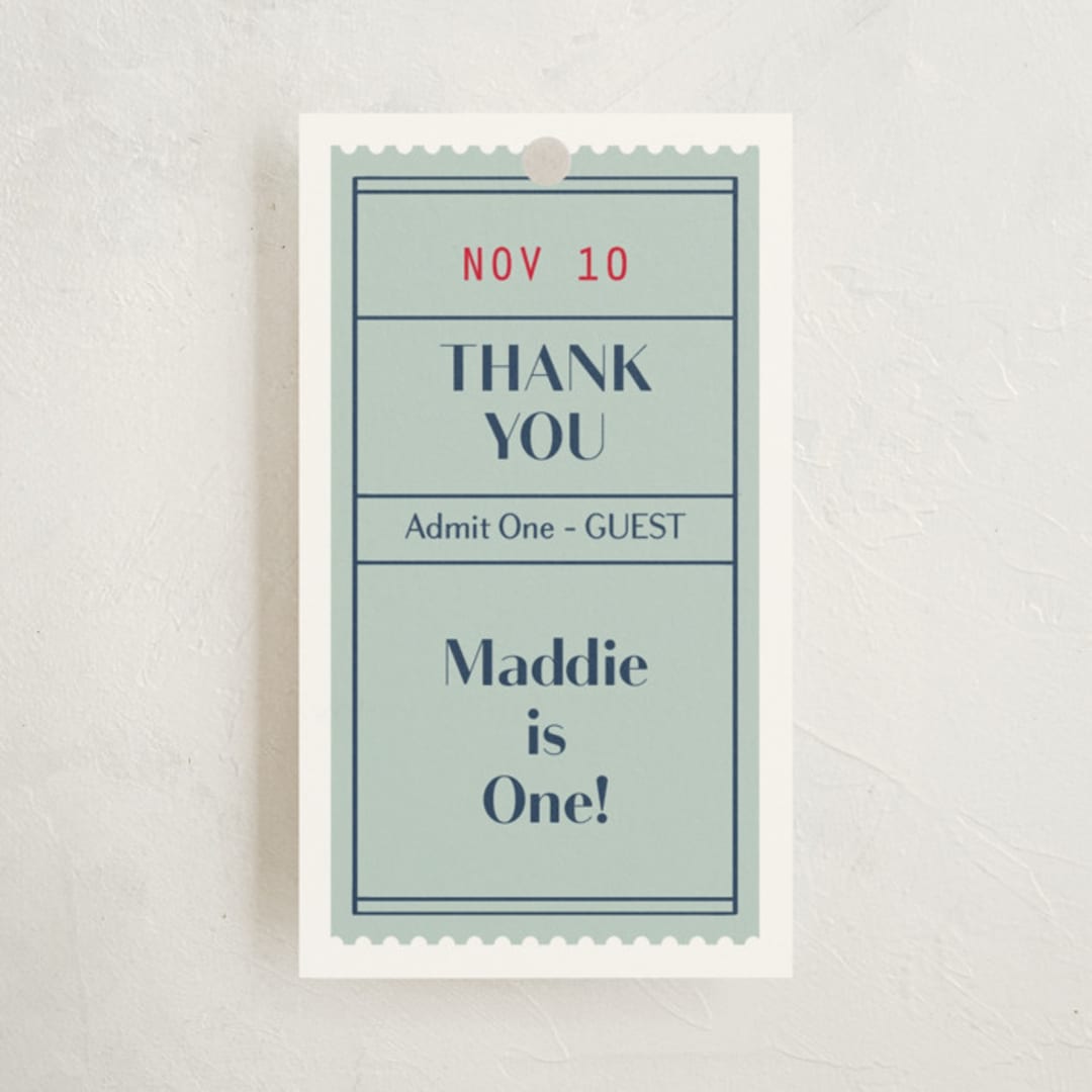 "guest check" - Children's Birthday Party Favor Tags in Mint by Jennifer Lew - Front