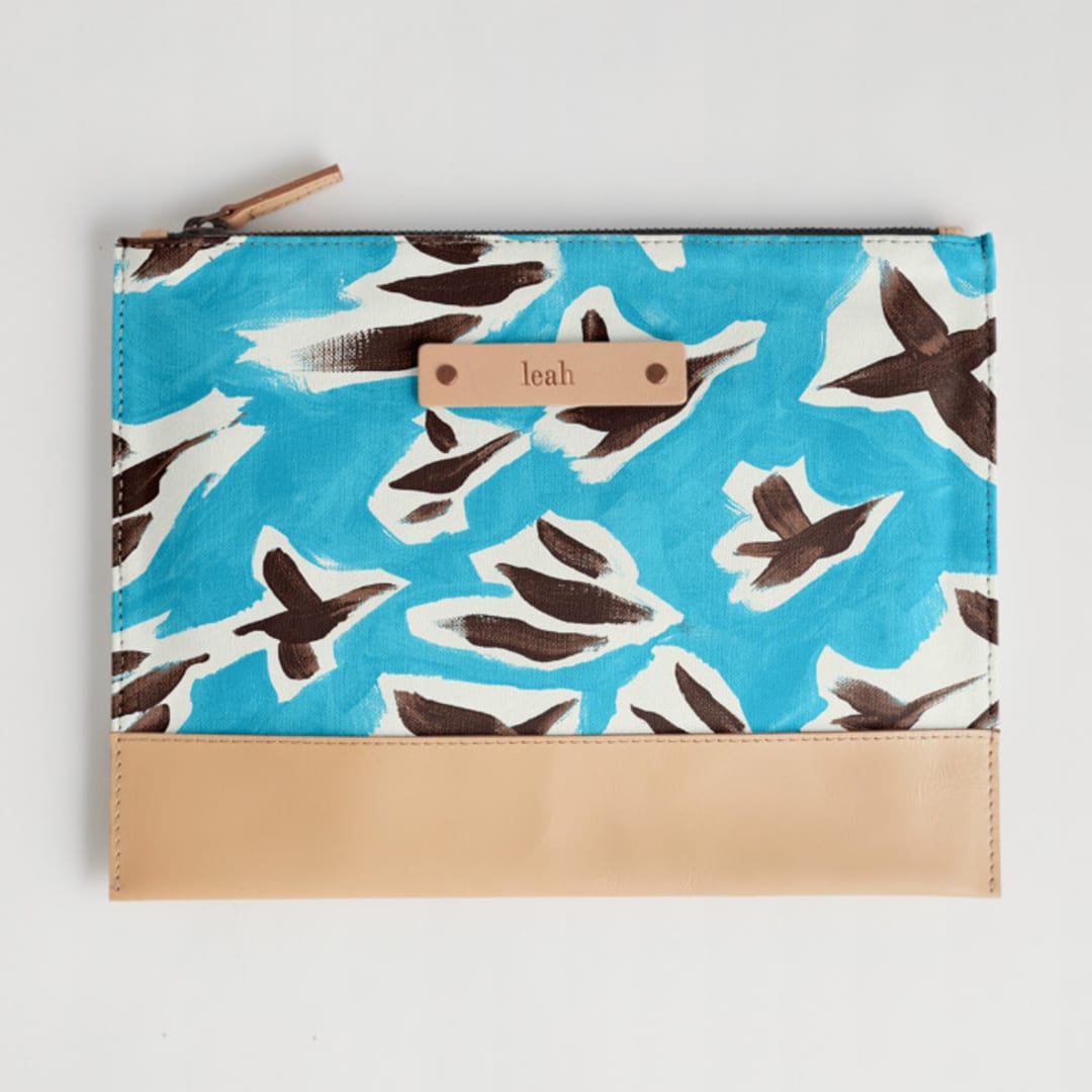 "Birds in Flight" - Casual Clutch in Sky by Michelle Fifis - Casual Clutch