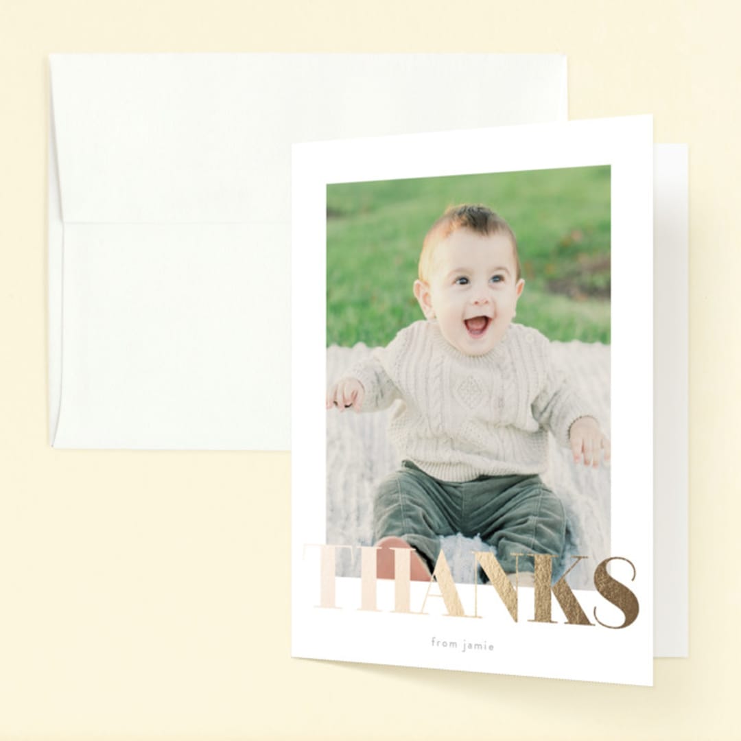 "i am one" - Children's Birthday Party Thank You Cards in Goldenrod by Phrosné Barwood - Front