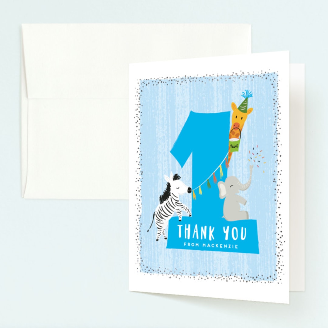"dundee" - Children's Birthday Party Thank You Cards in Ice by chocomocacino - Front