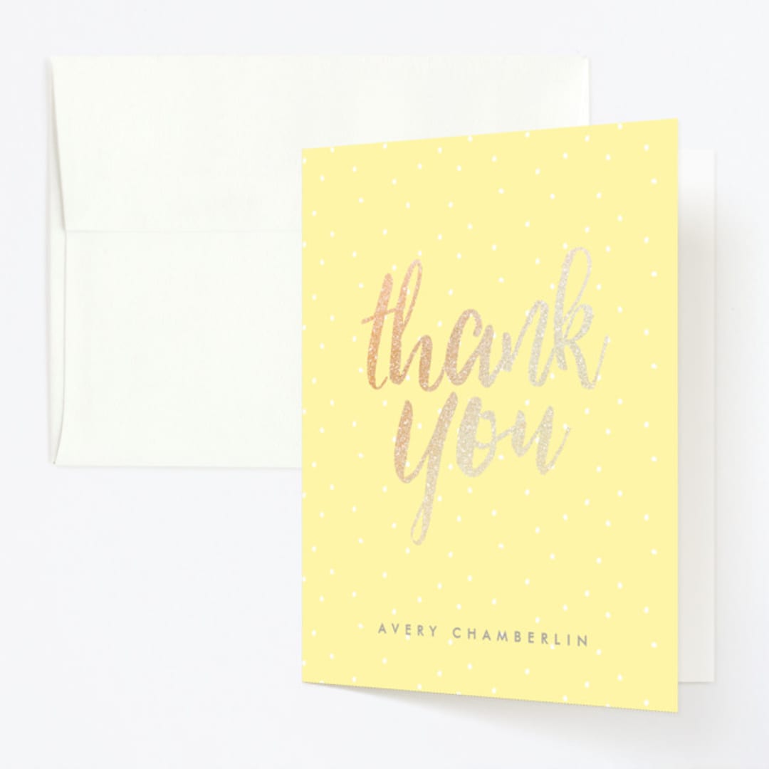 "Little Sunshine" - Children's Birthday Party Thank You Cards in Daffodil by Karidy Walker - Front