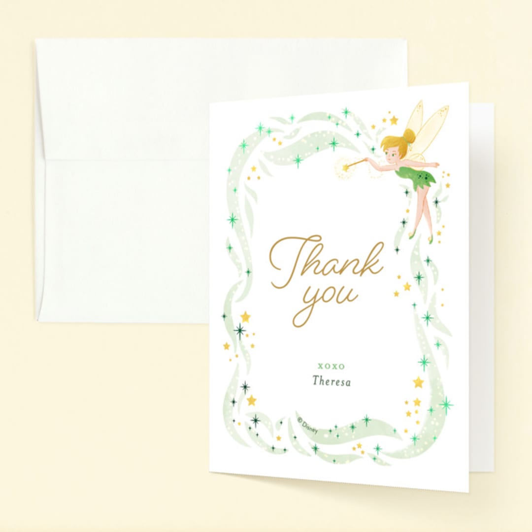 "Disney's Tinkerbell Fairy Stardust" - Children's Birthday Party Thank You Cards in Magic by curiouszhi - Front
