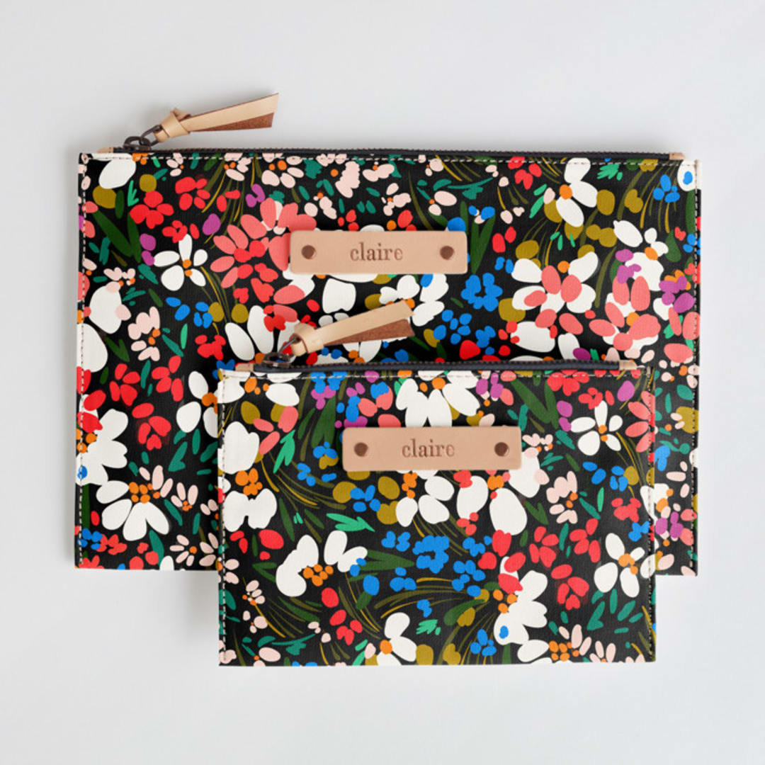 "garden club" - Catch All Pouch Set in Roses by Angela Marzuki - Catch-All Pouch Set