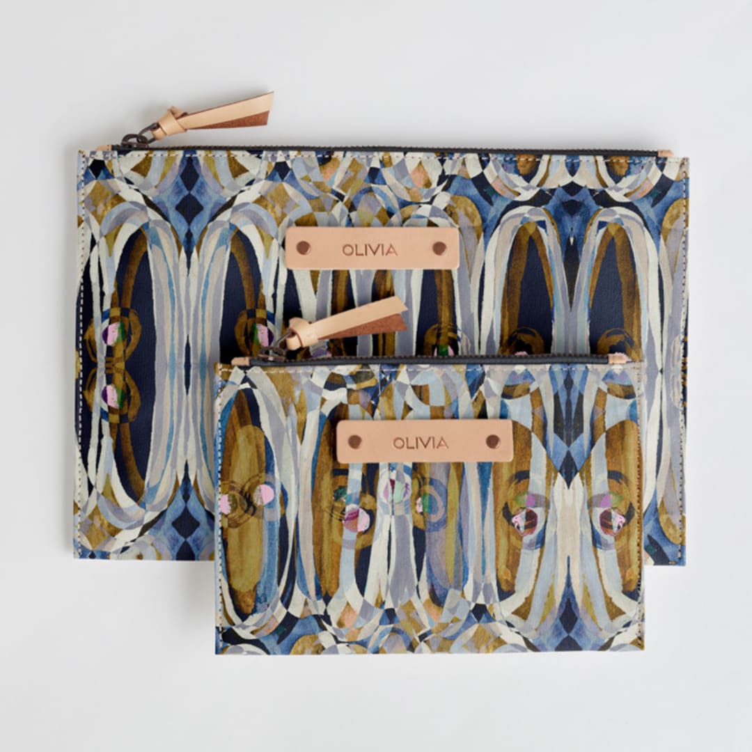 "Ogees" - Catch All Pouch Set in Shadow by Bethania Lima - Catch-All Pouch Set